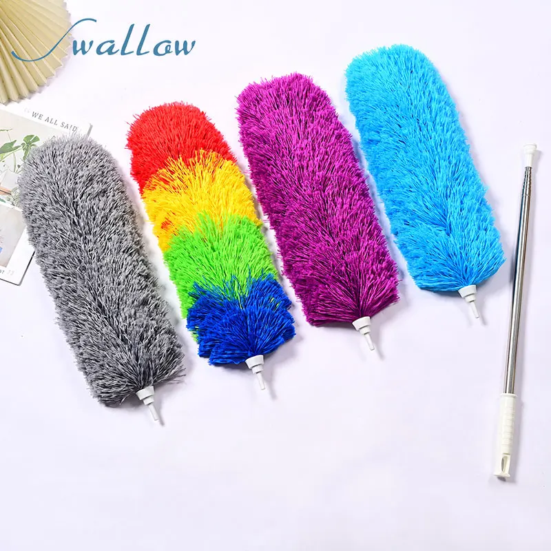Long Magic Telescopic Handle Extendable Cobweb Brush Washable Feather Duster