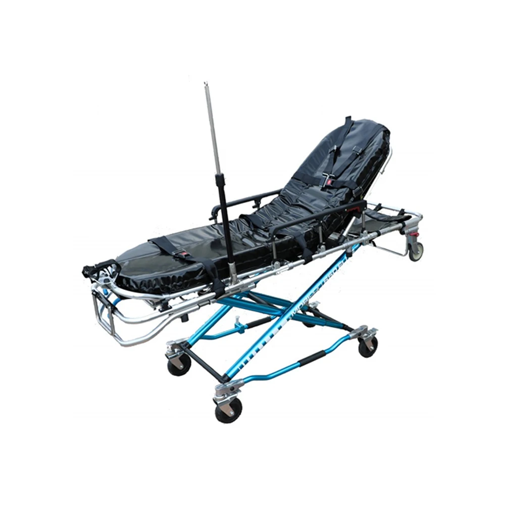 Emsrun Ambulance Loading Patient Transfer Aluminum Alloy Folding Trolley Stretcher