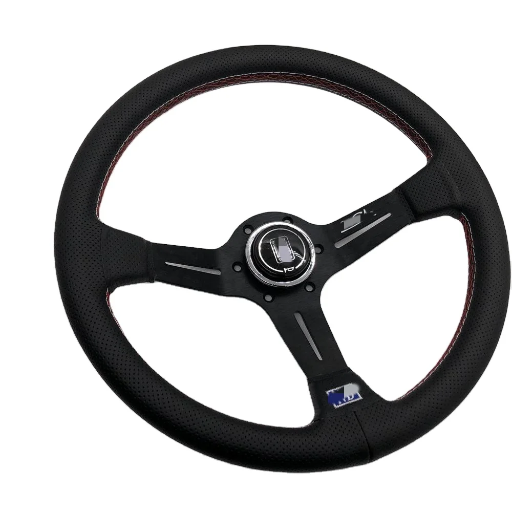 TRAPLY Racing Deep Dish Custom Universal Sports Drift Leather Suede  350mm Race Car JDM Steering Wheels