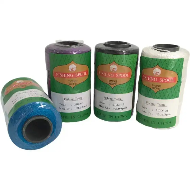Twisted nylon fishing twine 210D/ 9 many colors fishing twine  and fishing net twine