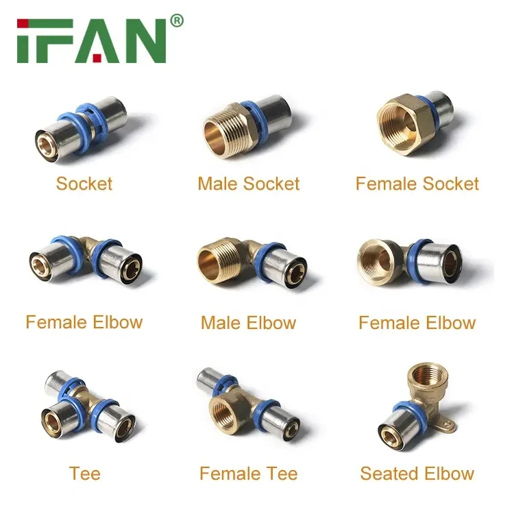 IFAN PEX Pipe Fittings Durable Plumbing Brass Fitting Water Tube Connector OEM Customized Size PEX Press Fittings