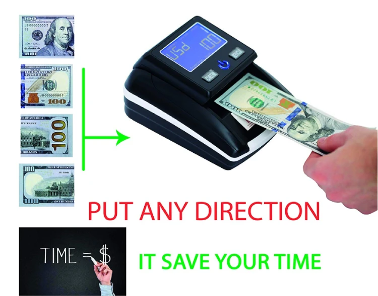 100% fake bill Detection Automatic Counterfeits Bill Detector for USD EUR Money in 4-Way Money Counters Machine