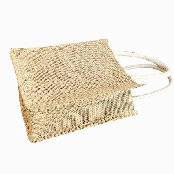 Custom Logo Big Capacity Burlap Tote Bags Flax Handbag Clothes Packaging Hemp Bag Eco friendly Linen Jute Shopping Bags