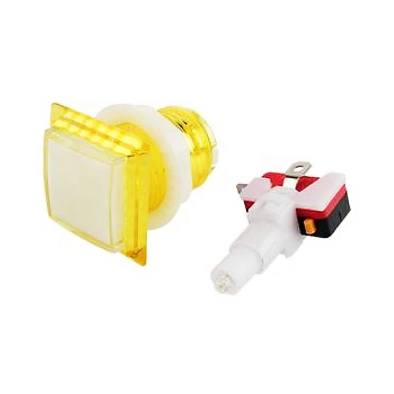 10pcs 33mm Square Push Button with LED Illuminated Light JP Microswitch Coin Vending Machine Arcade Game Controller DIY Parts