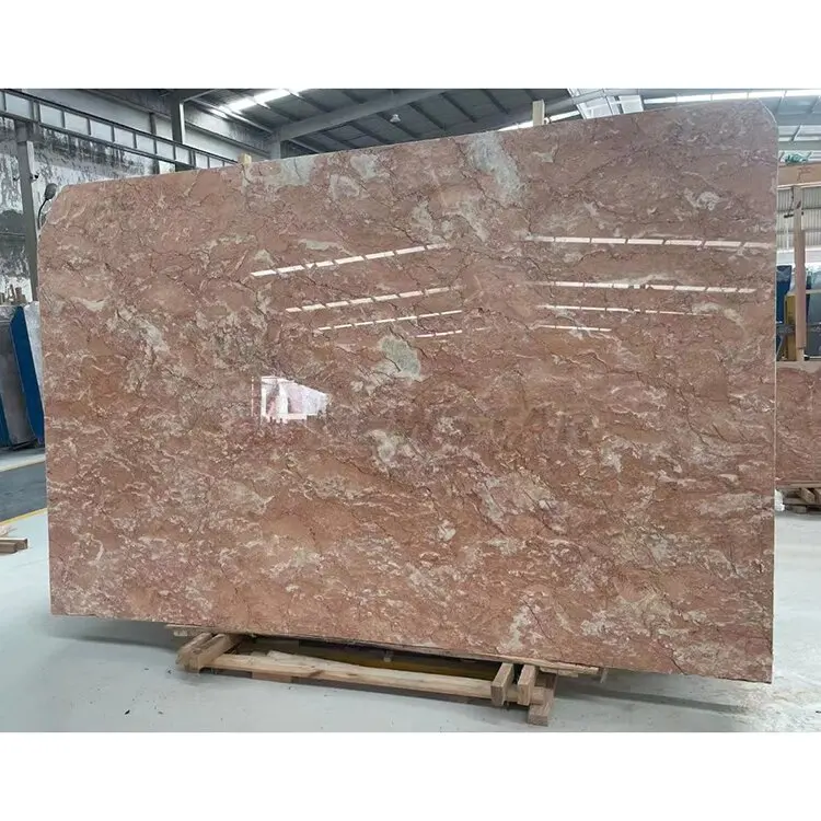 Newstar Stone  Tea Rose Marble Slab High-Quality Stone Best Popular Orange Red Marble for Decoration