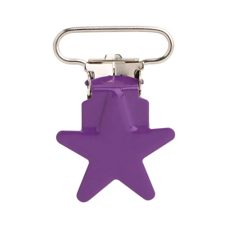 New Suspender Clips Star Shape Pacifier Clips Enamel Metal Clips