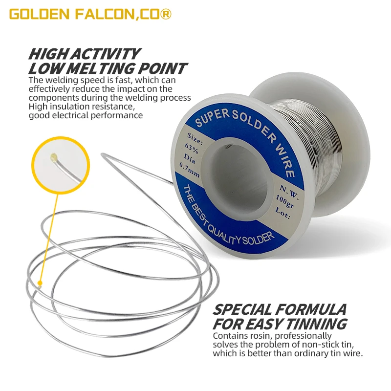Welding wire 0.7mm 100g Sn63Pb37 Flux Rosin Activated Cored tin soldering tin 63%
