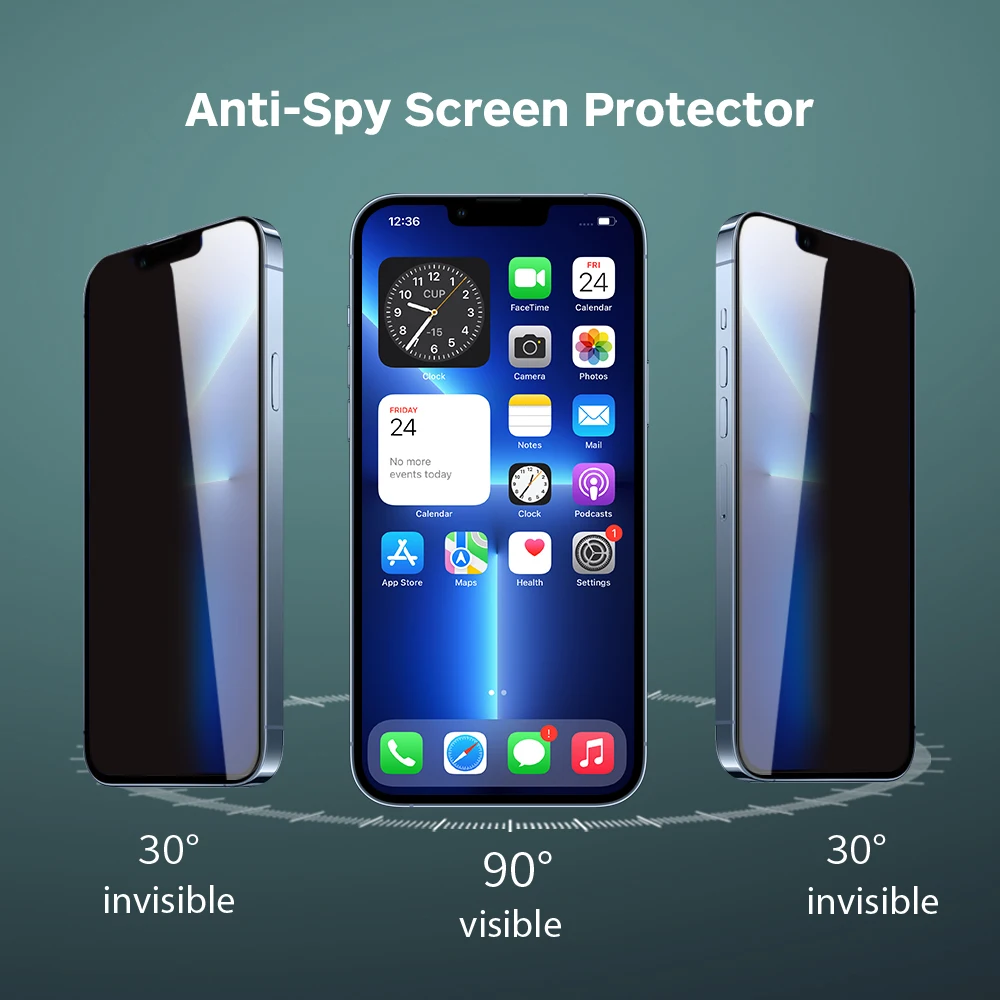 Amazon Hot Selling Custom Tempered Glass Screen Protector Privacy Phone Mirror for iPhone 13 Pro Max