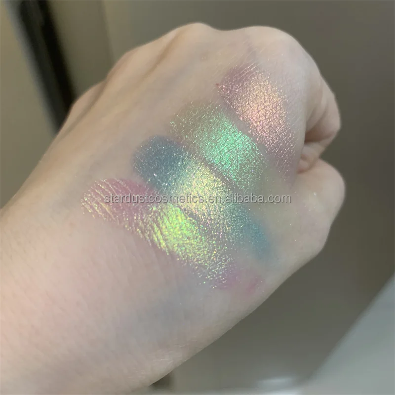 Private Label High Pigment 6 Color Glitter Shimmer chameleon Vegan DIY Square Eyeshadow Palette