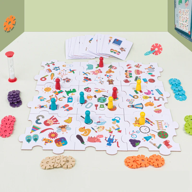 2024 multi functional a variety of pattern game board children favorite creative wooden find puzzle toys for preschool age child