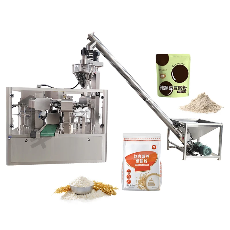 Multi-Function 5-50g compact food powder zipper bag stand up pouch filling packing machine