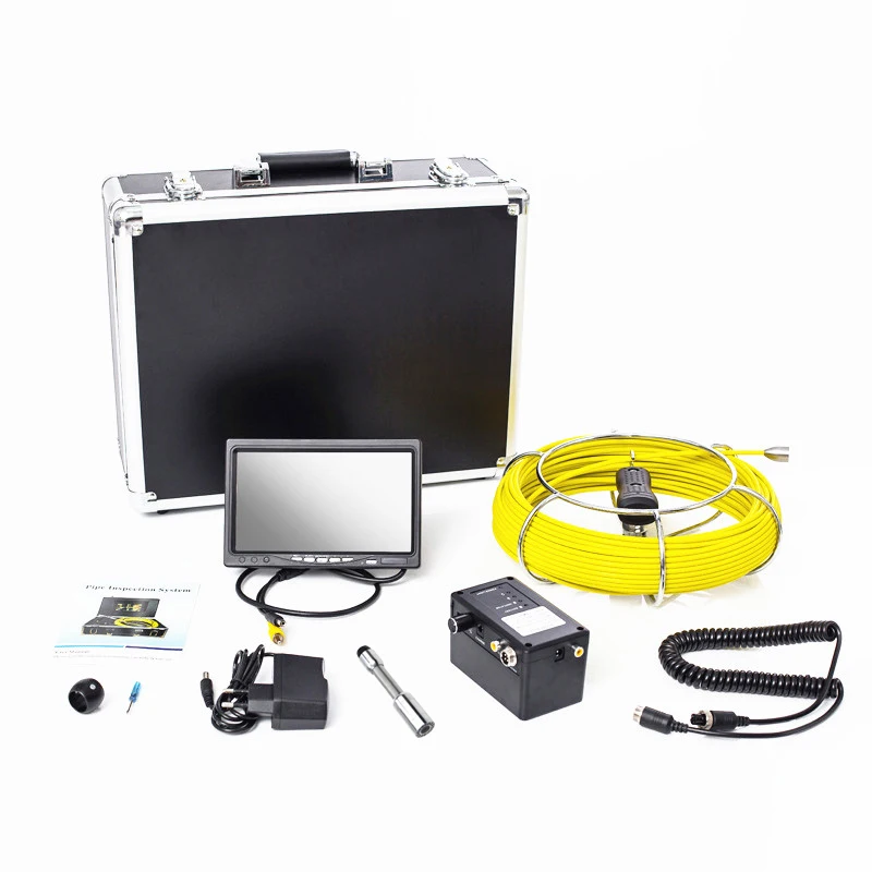 7 Inch Monitor 23mm Camera Head 20M Fiberglass Cable Waterproof Sewer Pipeline Endoscope Inspection Camera System With DVR