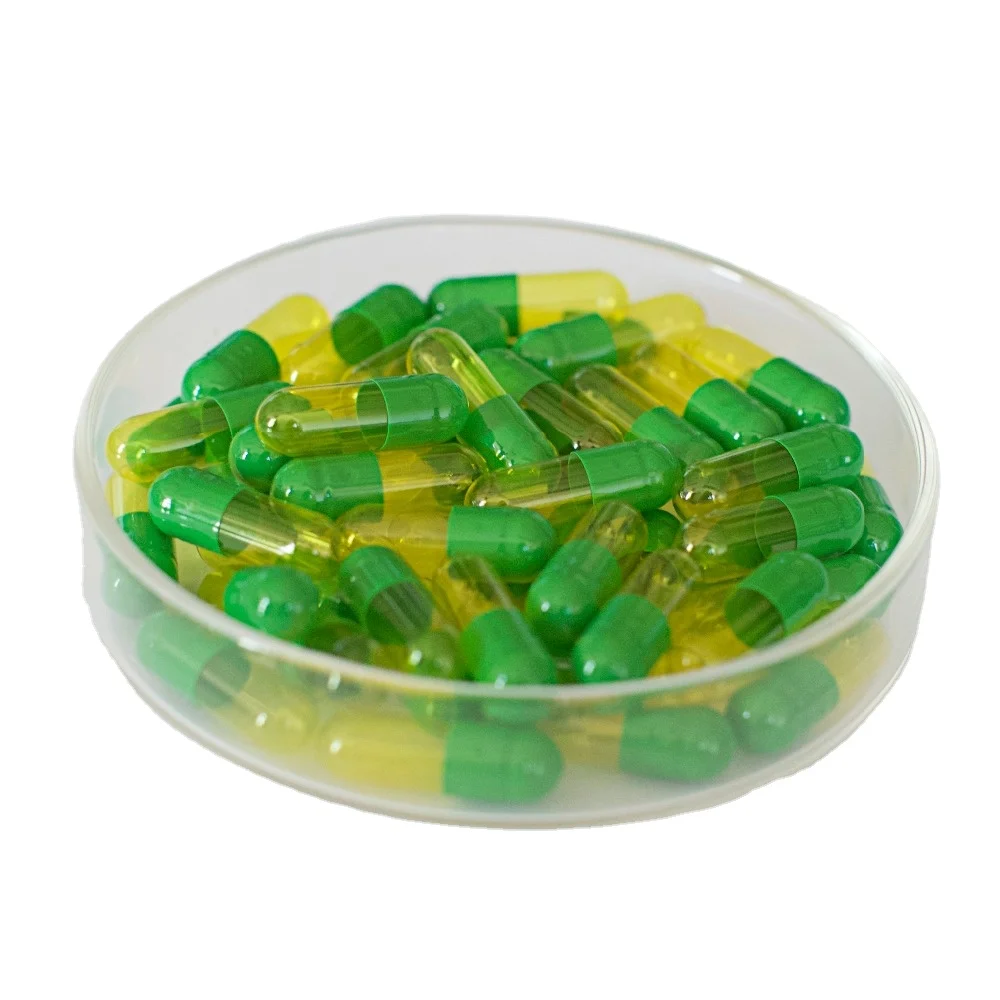 Pharmaceutical High Quality Green Series Dark Light Translucent Green  Empty Capsule Shell Hard Gelatin Capsules Size 00 0  1#