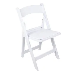 Высококачественные садовые легкие пластиковые белые стулья для свадебных торжеств, уличные складные стулья из смолы