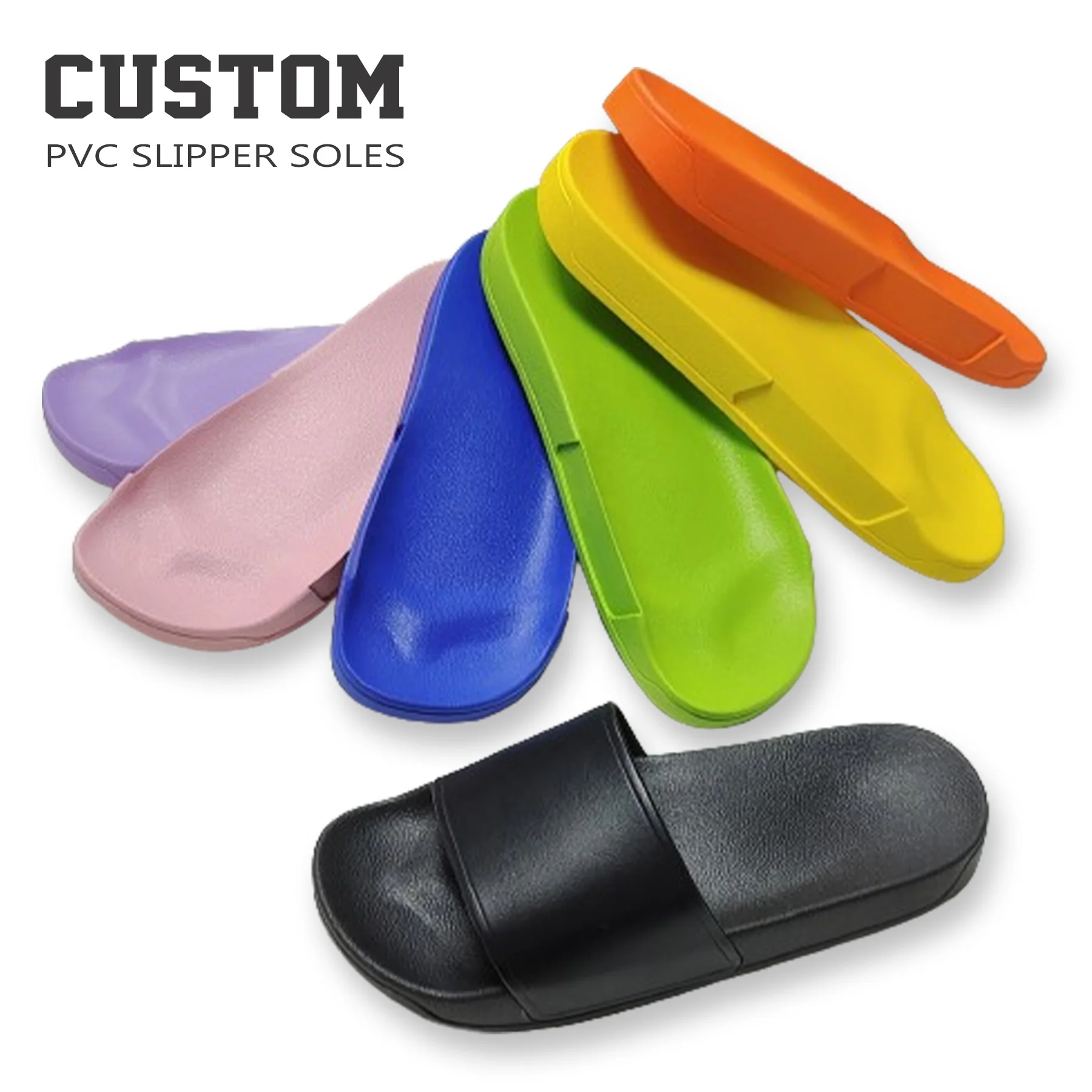 China Factory Price Wholesale Oem High Quality Slipper PVC Soles  Logo Custom Slippers PVC PU Sandals Slides Soles Manufacturer
