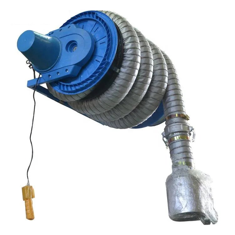 High Temperature Motorized Exhaust Hose Reel with Fan for agricultural vehicle fume extraction system