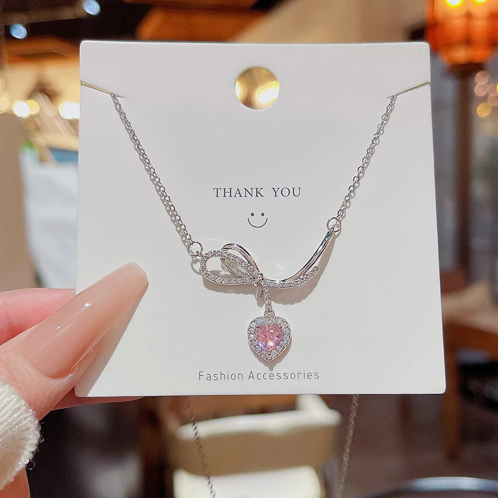 Simple Heart Necklace Multicolor Elegant Luxury Temperament Women Daily Romantic Necklace For Women Party Jewelry