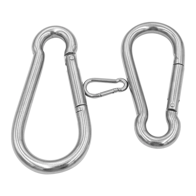 
Ailot 7*70mm Highly Polished Steel Carabiner Shape DIN5299C Safety Climbing Snap Hook 