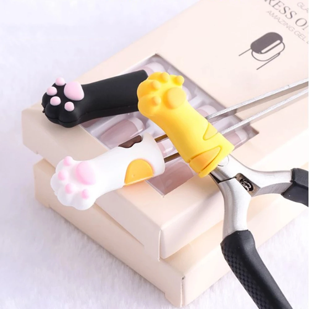 Dead Skin Tweezers Cap Nail Cuticle Scissors Nail Art Cat Claw Silicone Nipper Cover Protective Sleeve