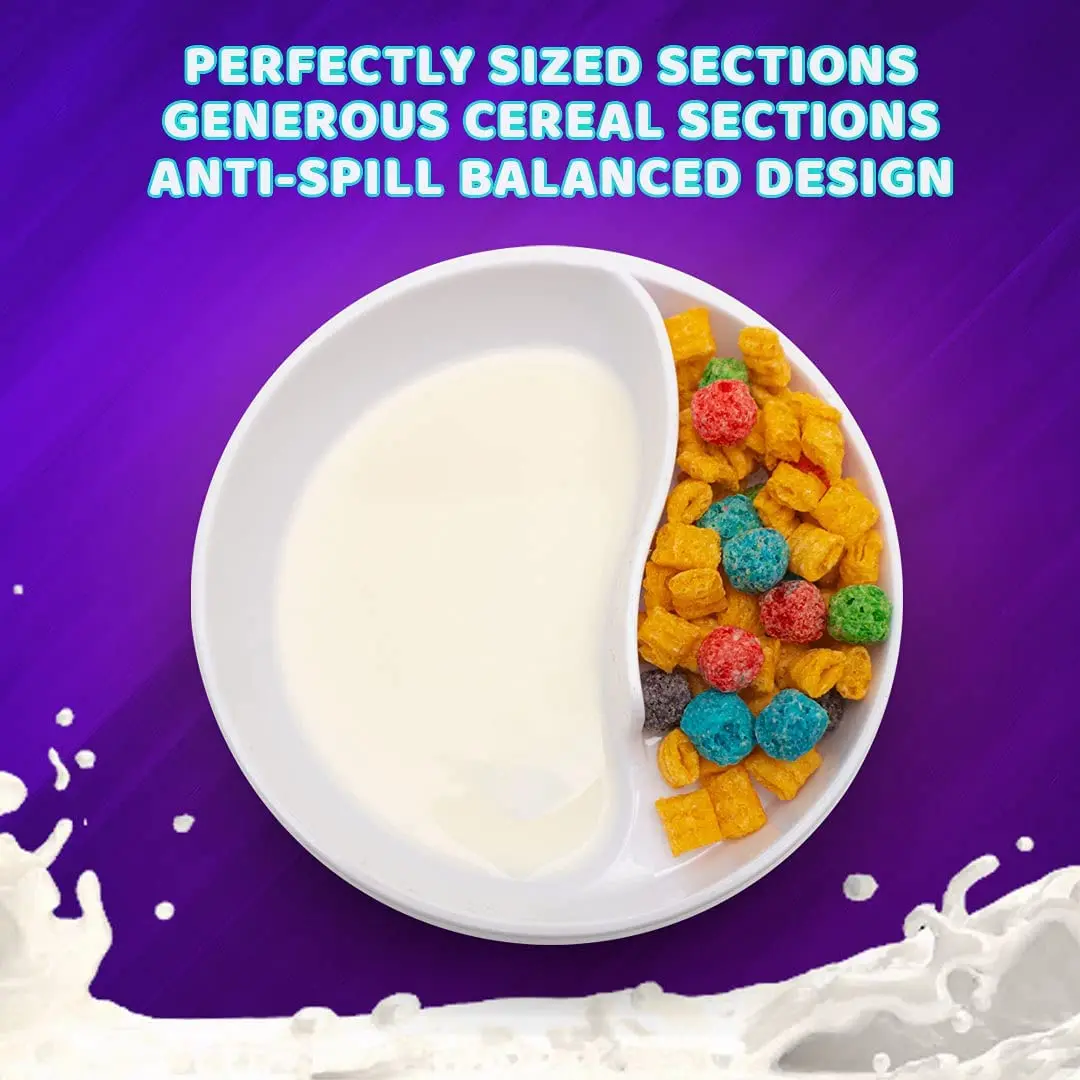 
plastic anti soggy cereal partitioned bowl 