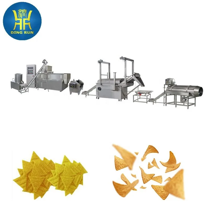 extruded nachos chips snacks food making machines and flour nacho corn tortilla chip extruder production line