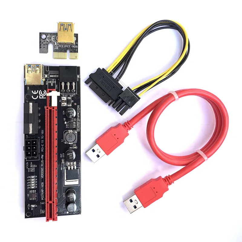 PCI-E graphics extension transfer cable USB3.0 adapter PCIE 1X to 16X VER009S+
