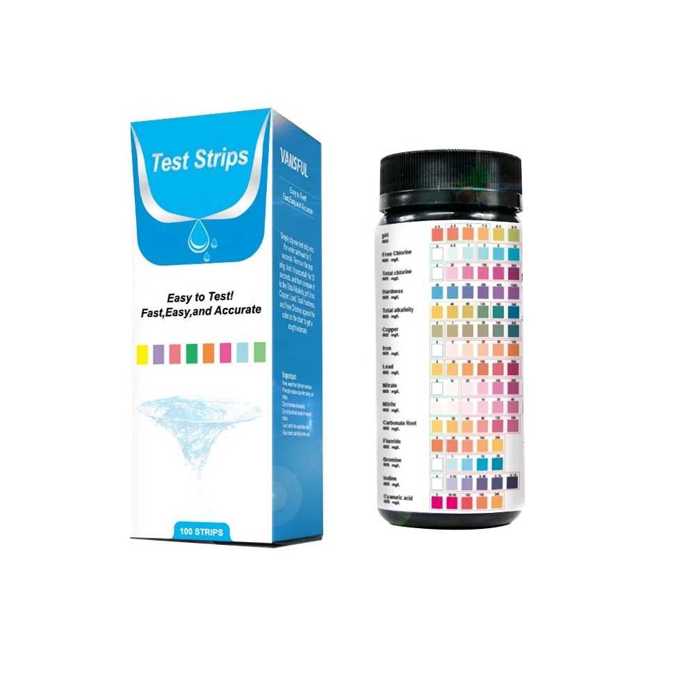 One Step Water Test Strips 14 in 1 For Test Pool,SPA,Drinking Water Pool Strip Drinking Water Test Strips