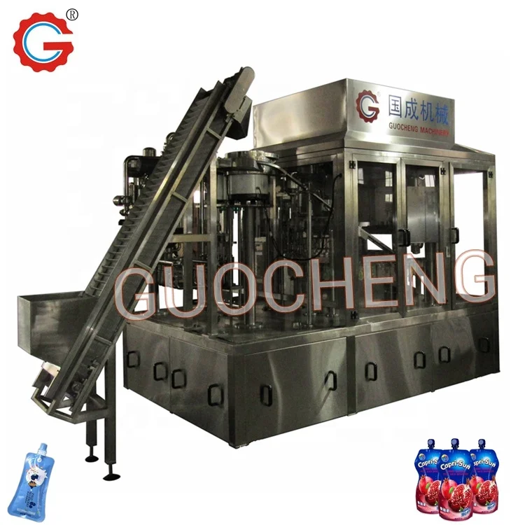 Fully Automatic Spout Pouch Automatic Juice Soft Drink Filling Machine