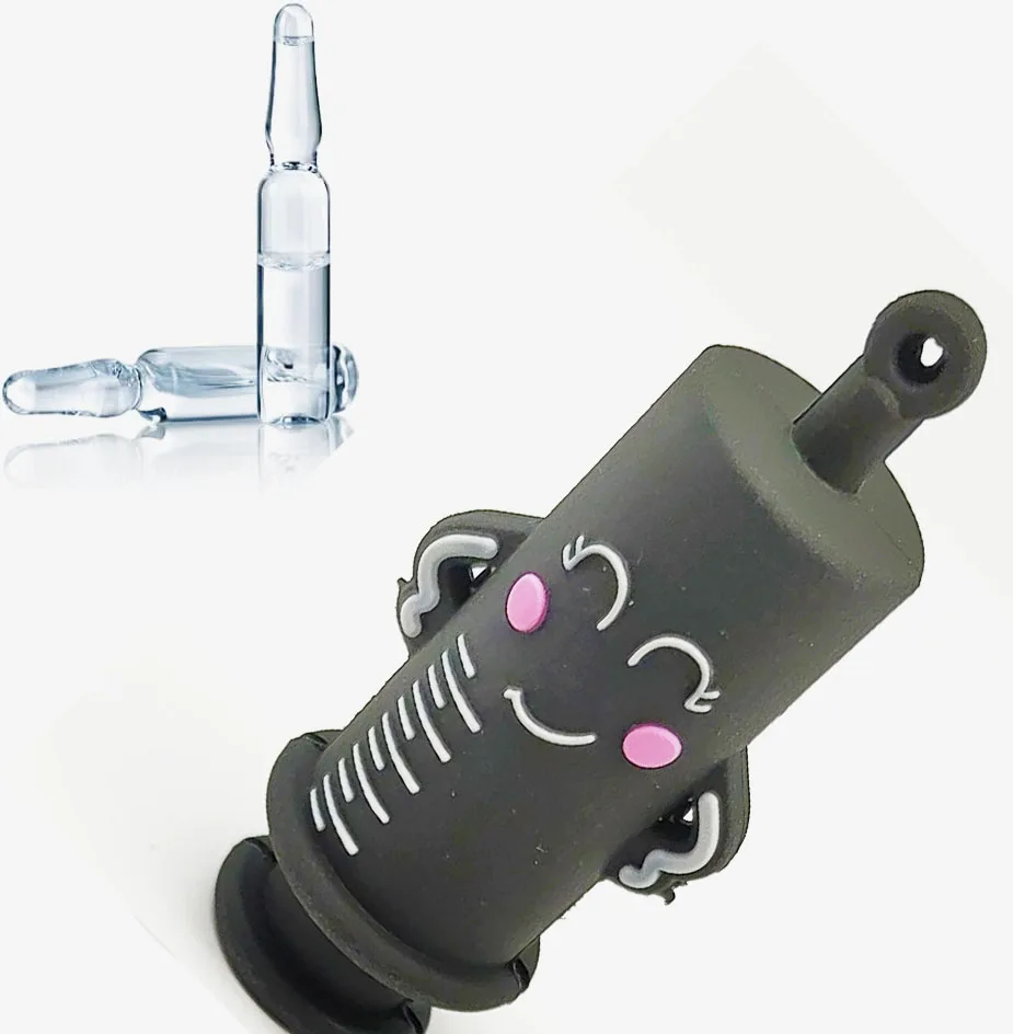 PVC Rubber Medicine Ampoule Opener Syringe Shape Silicone Nurse Ampoule Opener Keychain Reusable Glass Ampoule Breaker