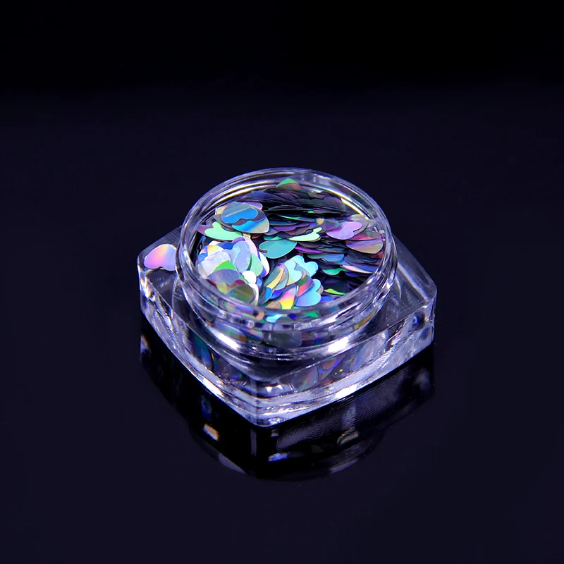 New Neon colors irregular Gold Flakes Nail glitter Pigment Powder Heat Shaped Craft Decorative Holographic Glitter