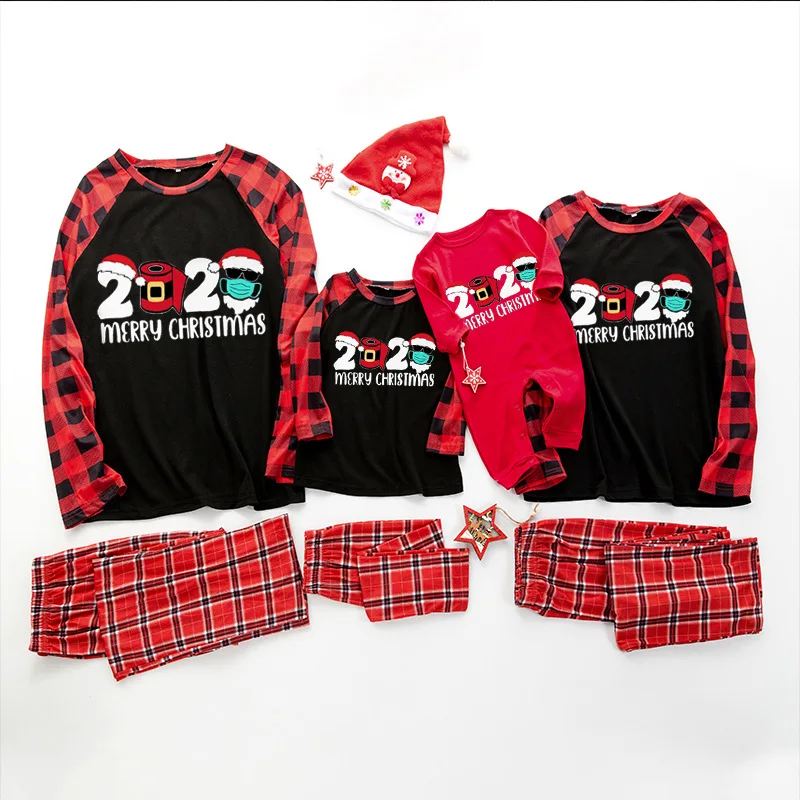 Новый дизайн 2020 года, одежда для отдыха с рисунком, пижамный комплект, Детские и родительские рождественские пижамы для семьи