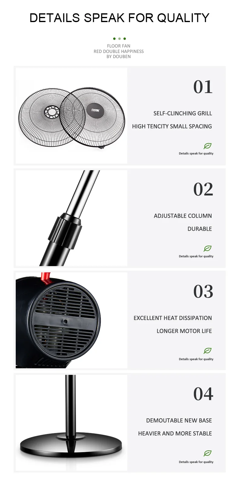 Natural Wind Portable Air Cooler Control Vertical Fans Household Electric Fan