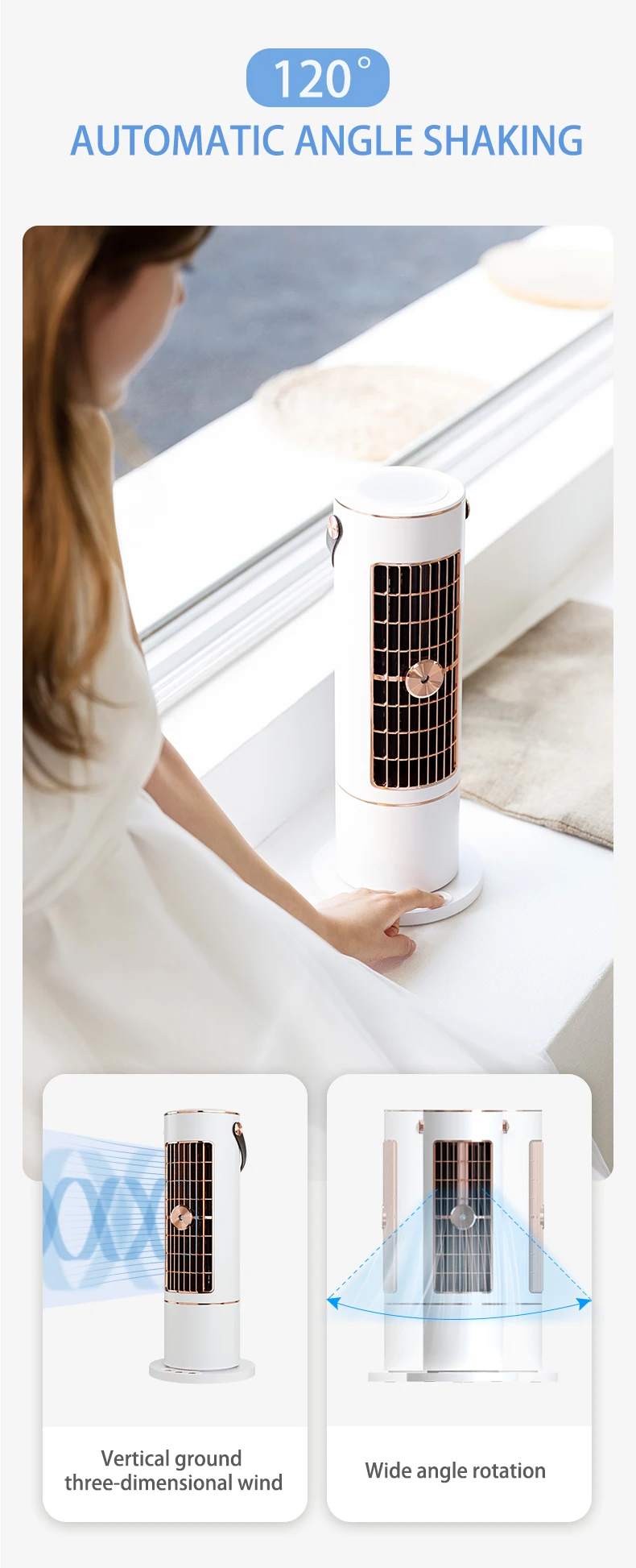 Silent bladeless fan household low noise bladeless floor-to-ceiling circulating air water-cooled desktop air conditioner usb cha