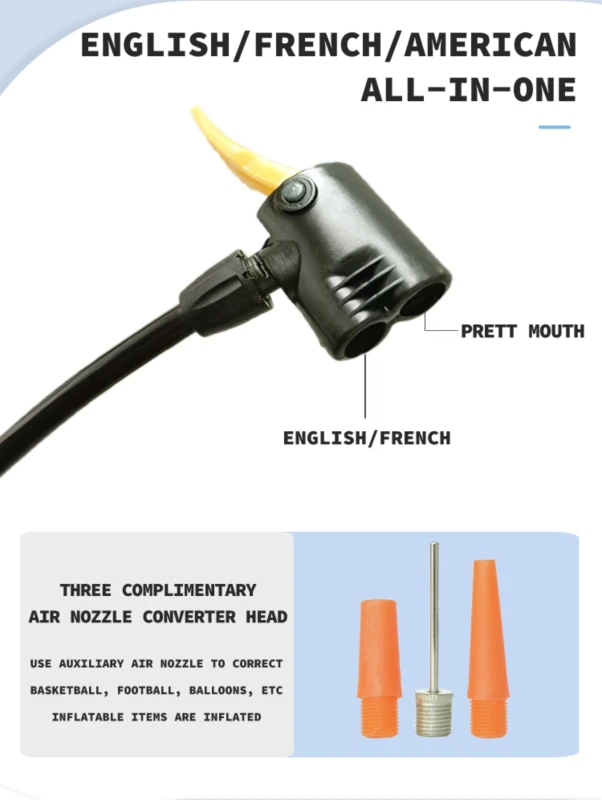 Small and Easy to Carry Bicycle Fans, Bicycle Air Pump Input Portable High-Pressure Motorcycle