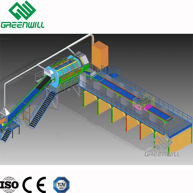 
Municipal waste sorting machine /city rubbish recycling system 
