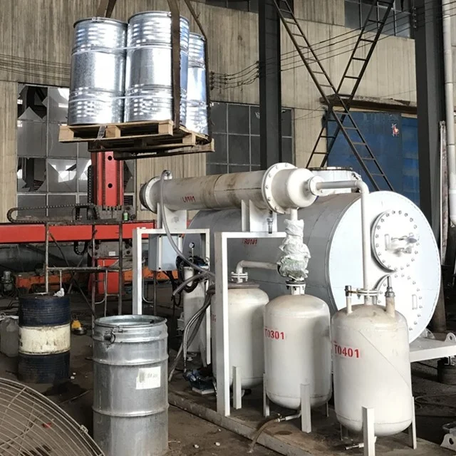 1-3Tons mini capacity used tyre pyrolysis oil machine to recycle diesel directly
