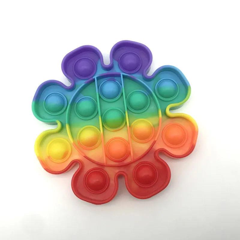 
Eco-friendly Anti Stress Relief Push Pop Bubble Pack Fun Rainbow Fidget Sensory Toy Poppet Fidget Toys Set 