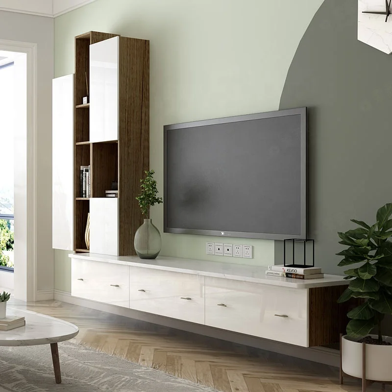 SUOFEIYA TV Stands Wood TV Cabinet Wall Mounted Set 2020 Living Room Furniture Modern Wooden Customer Designs Acceptable OEM ODM