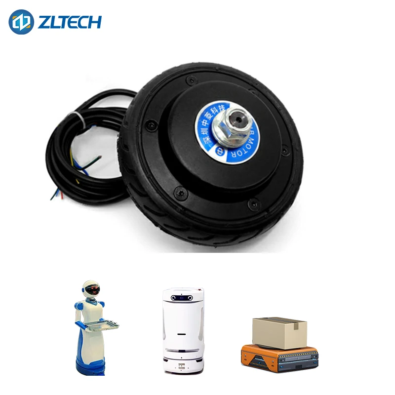 ZLTECH 5.5inch hub motor 24V 150W 400RPM 60kg AGV load Electric Hub Motor Wheel with optical 1024-wire encoder for robot