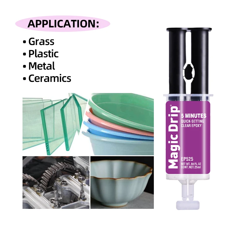 Factory Direct Fast Dry Tube Metal Plastic Ceramic Glass Wood Glue Epoxy Resin AB Glue