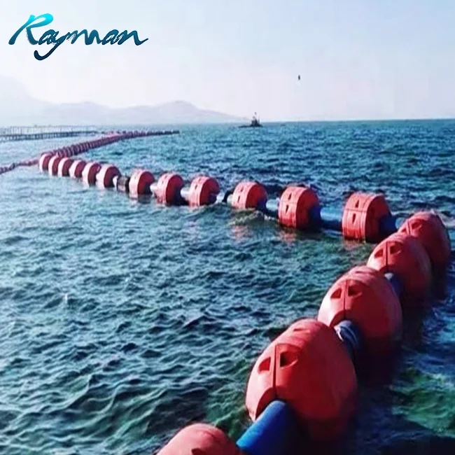 Rayman dredge hdpe floating buoy pe dredging pipeline float 60mm~1200mm floater pipe floats price free sample
