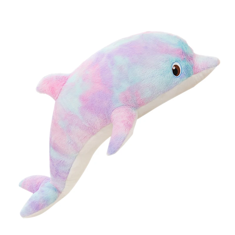 Rainbow colorful tie-dye narwhal whale stuffed dolphin bedtime toys animal plush toys plush manufacturer Manufacture custom