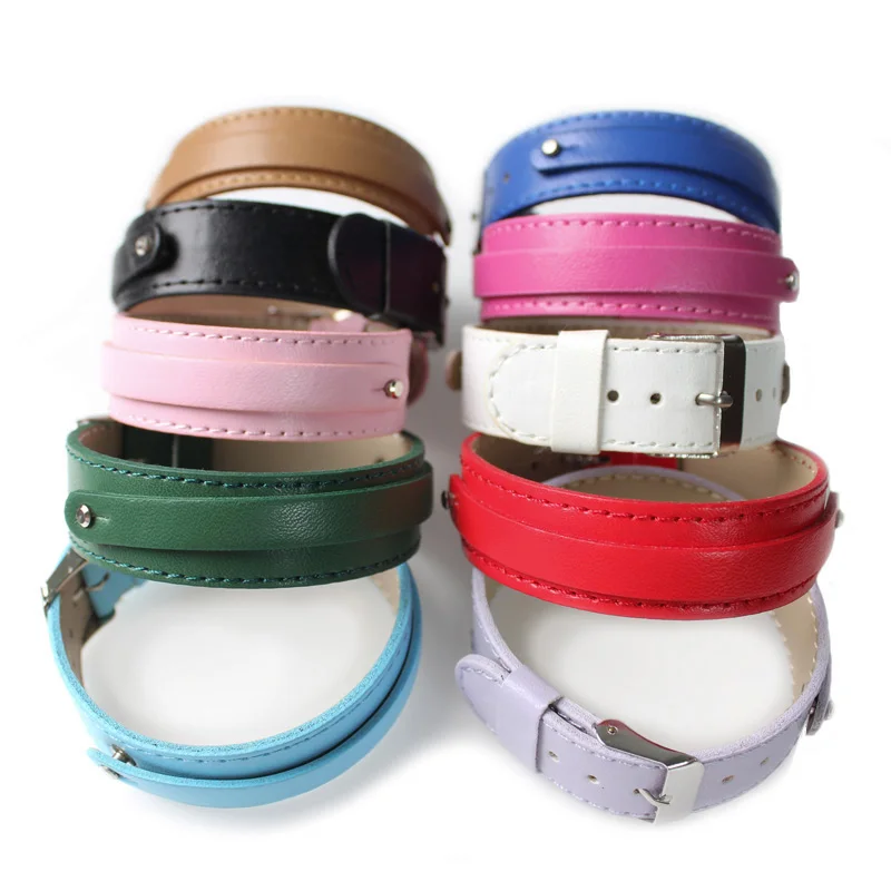18+8mm PU Leather Wristband PU Bracelet have a 8mm small belt on fit 8mm sliders charms letter DIY Accessory