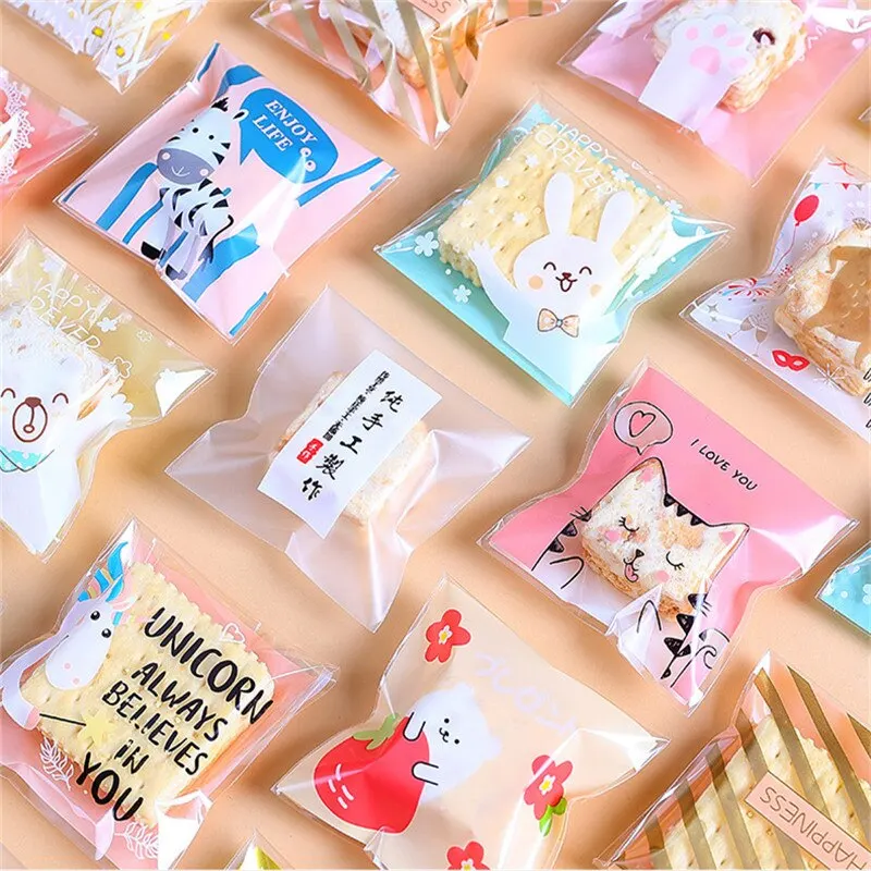 Factory Supply Thank You Thanks Candy Cookie Bags Wedding Party Thanksgiving Day Gift Bag Plastic Biscuit Packaging Bags