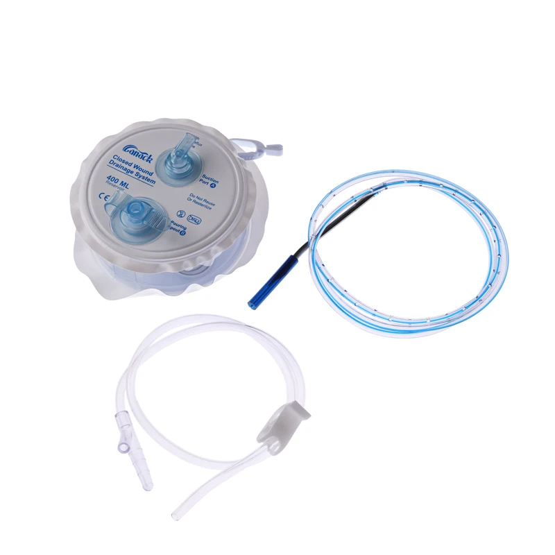 Wound Drainage System 400ml /200ml Spring Evacuator ,PVC/ Silicone Drainage Tube Drainage Bag