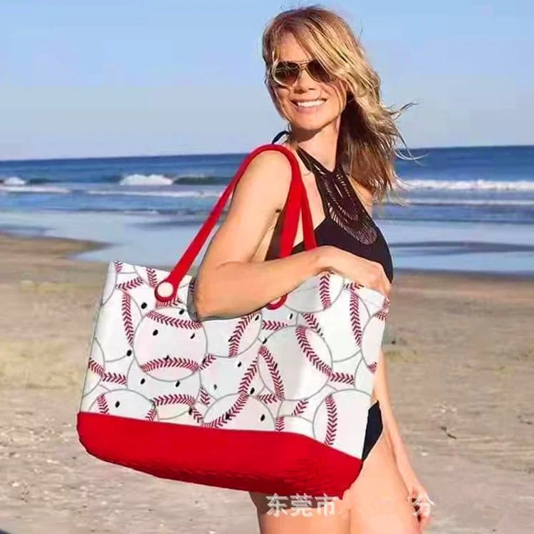 Hot sale Amazon Women Summer Beach bag croc Fashion Shopping Tote Shoulder bag Waterproof EVA Silicone Jelly Candy Handbag