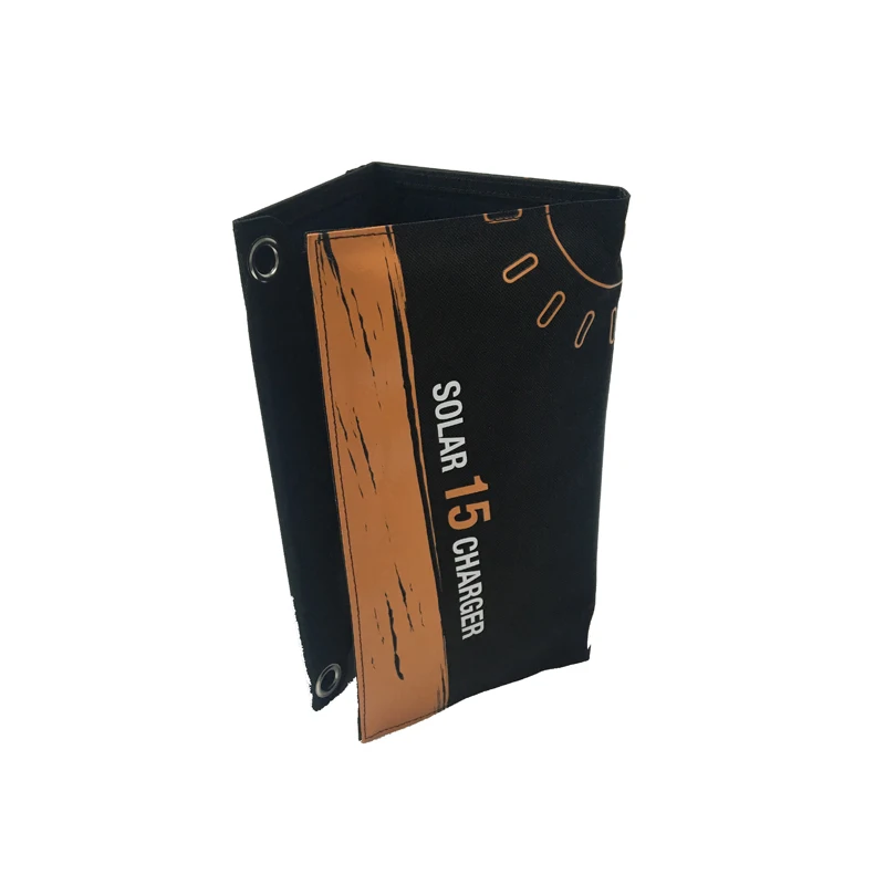 
Waterproof Dual USB quick charging 15W foldable portable solar mobile phone charger for phone 