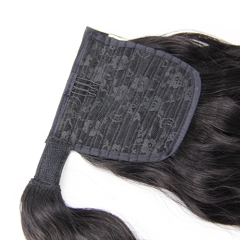 Natural Wrap Around Drawstring Ponytail 100% Virgin Human Hair Silky Straight, Remy Brazilian Human Hair Ponytails