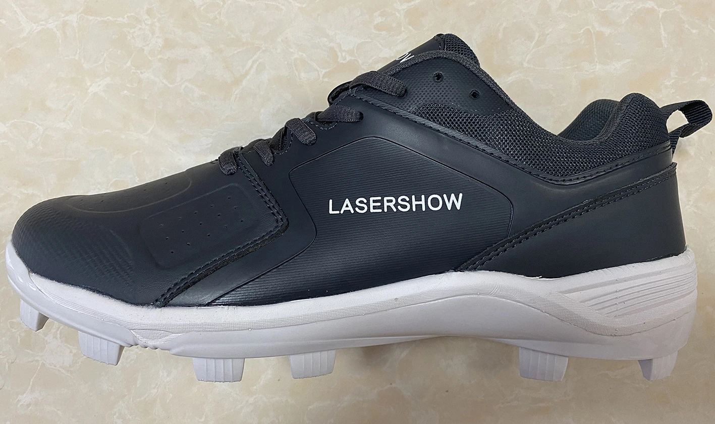 New design customized brand men grey training baseball sport shoes,anti-slip molded baseball TPU cleats shoes, zapatillas de bei
