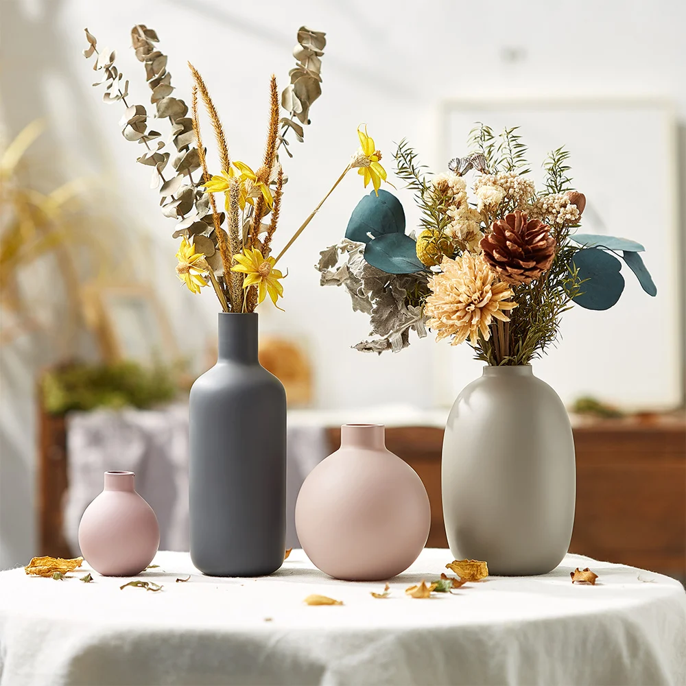 Hot selling wholesale home decoration nordic ceramic round vase